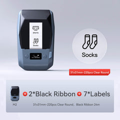 NIIMBOT M2 withe 1 black ribbon 7 31x31mm clear labels