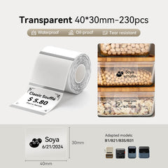 NIIMBOT Clear Label Tape for B21, B1, B3S, K3-15