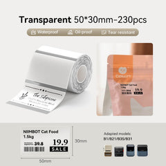 NIIMBOT Clear Label Tape for B21, B1, B3S, K3-14