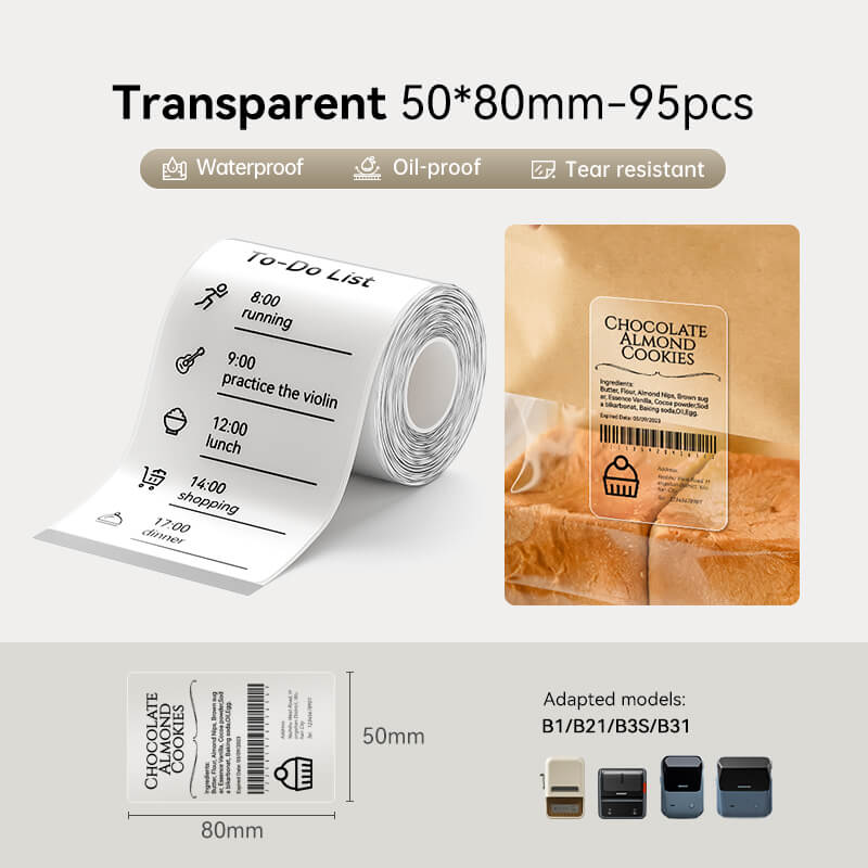 NIIMBOT Clear Label Tape for B21, B1, B3S, K3-17