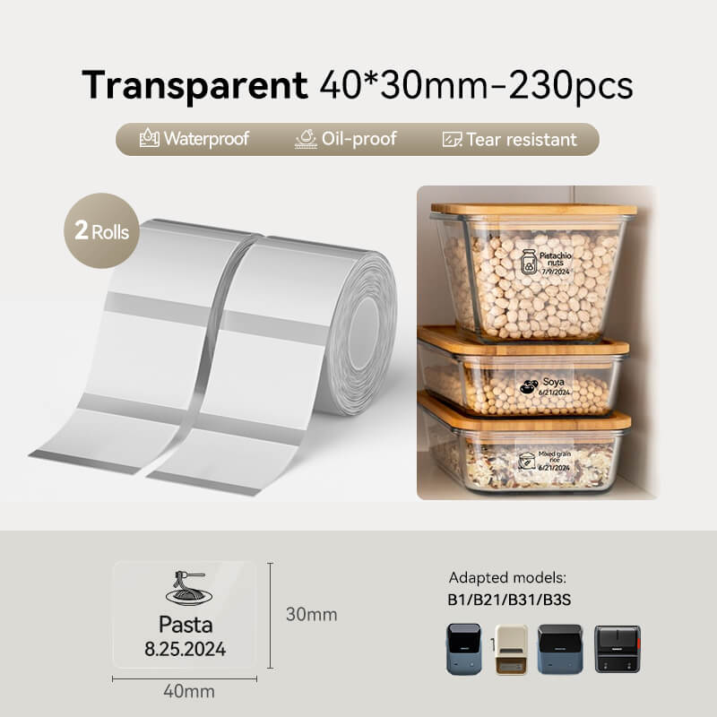 NIIMBOT Clear Label Tape for B21, B1, B3S, K3-21