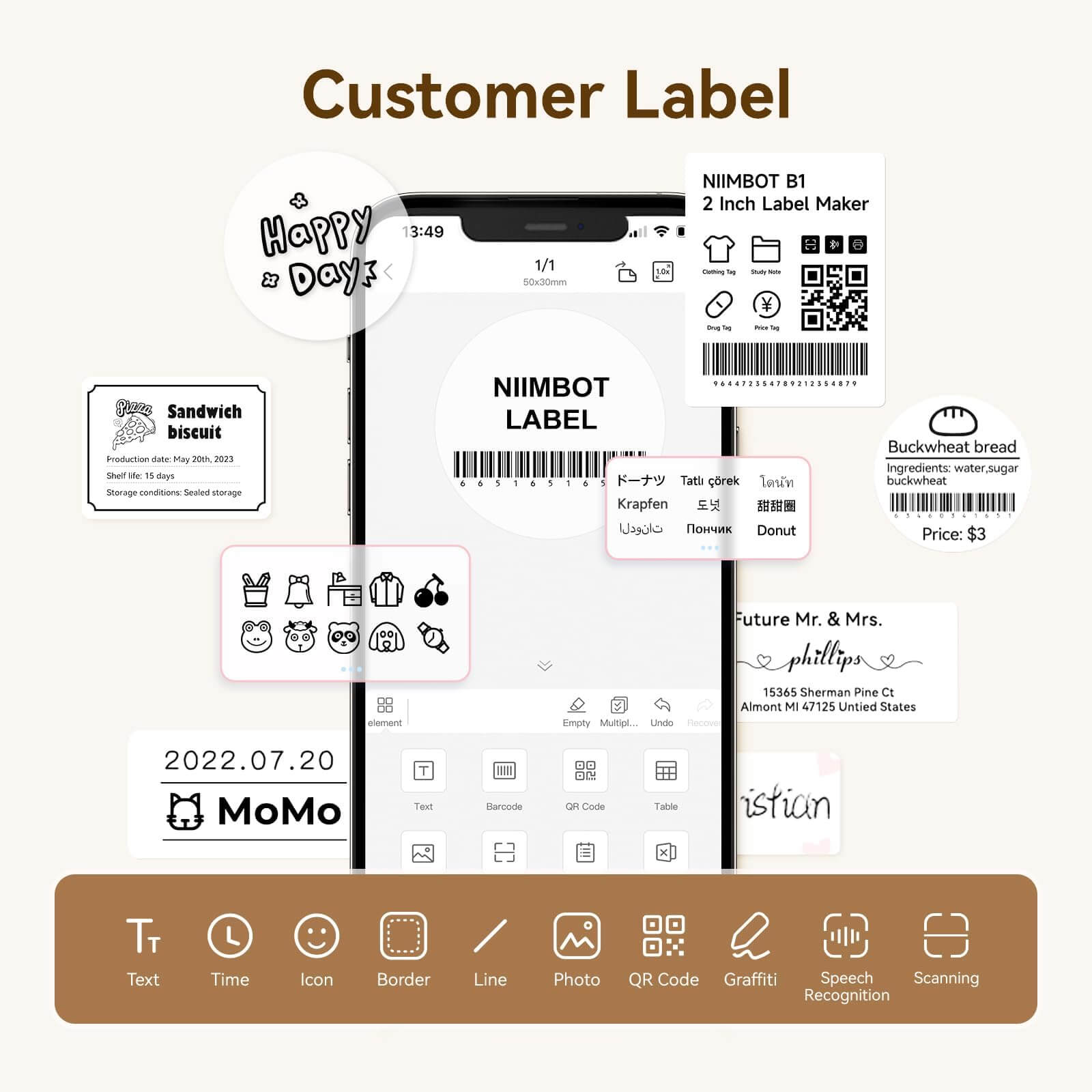 NIIMBOT Clear Label Tape for B21, B1, B3S, K3-8