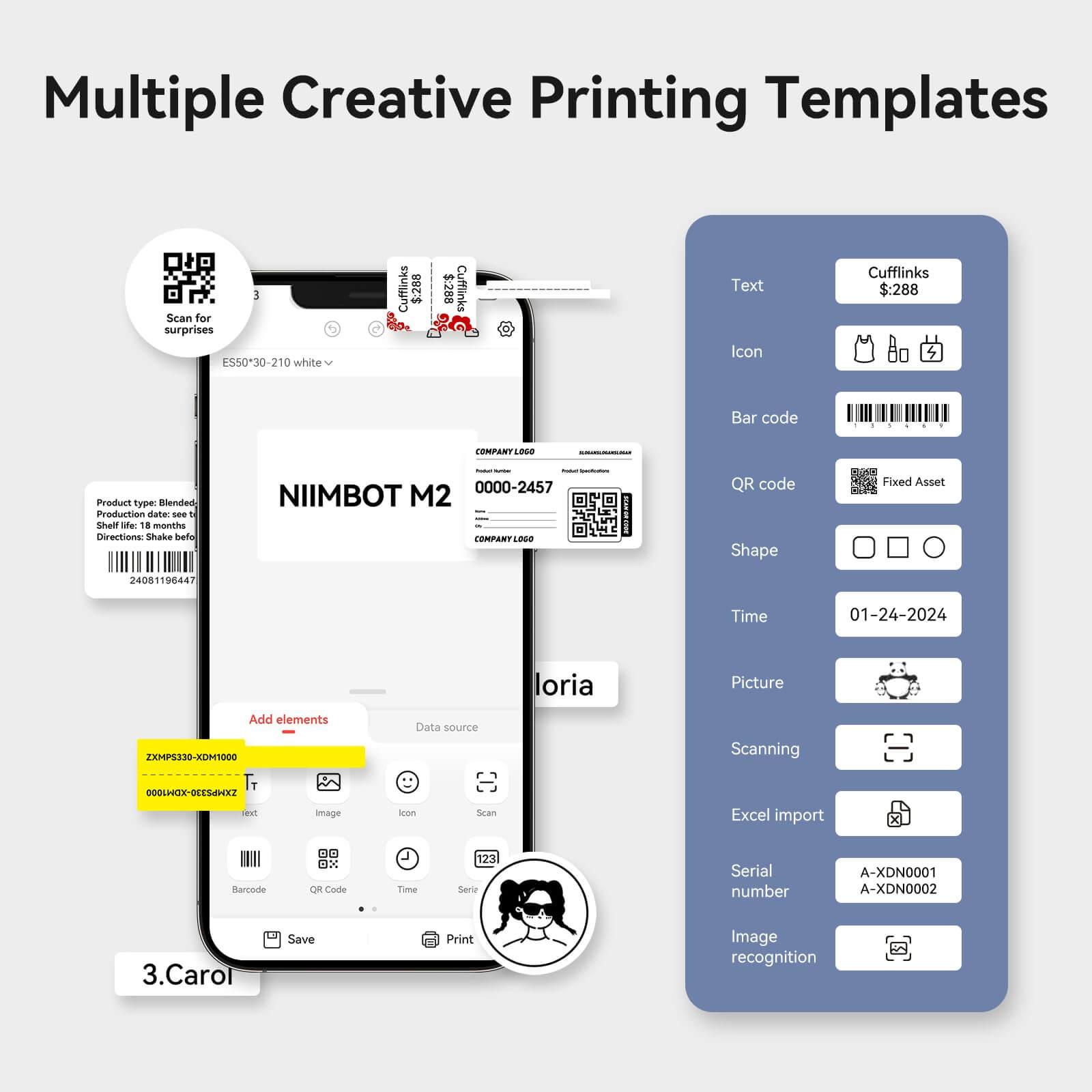NIIMBOT M2 2 Inch Thermal Transfer Label Maker