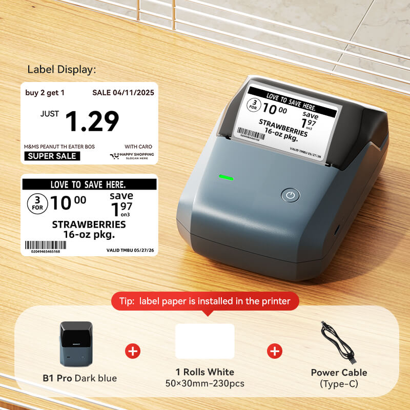 NIIMBOT B1 Pro Label Maker, 300DPI HD Label Printer, Ideal for Notes, Photos, Study and Work