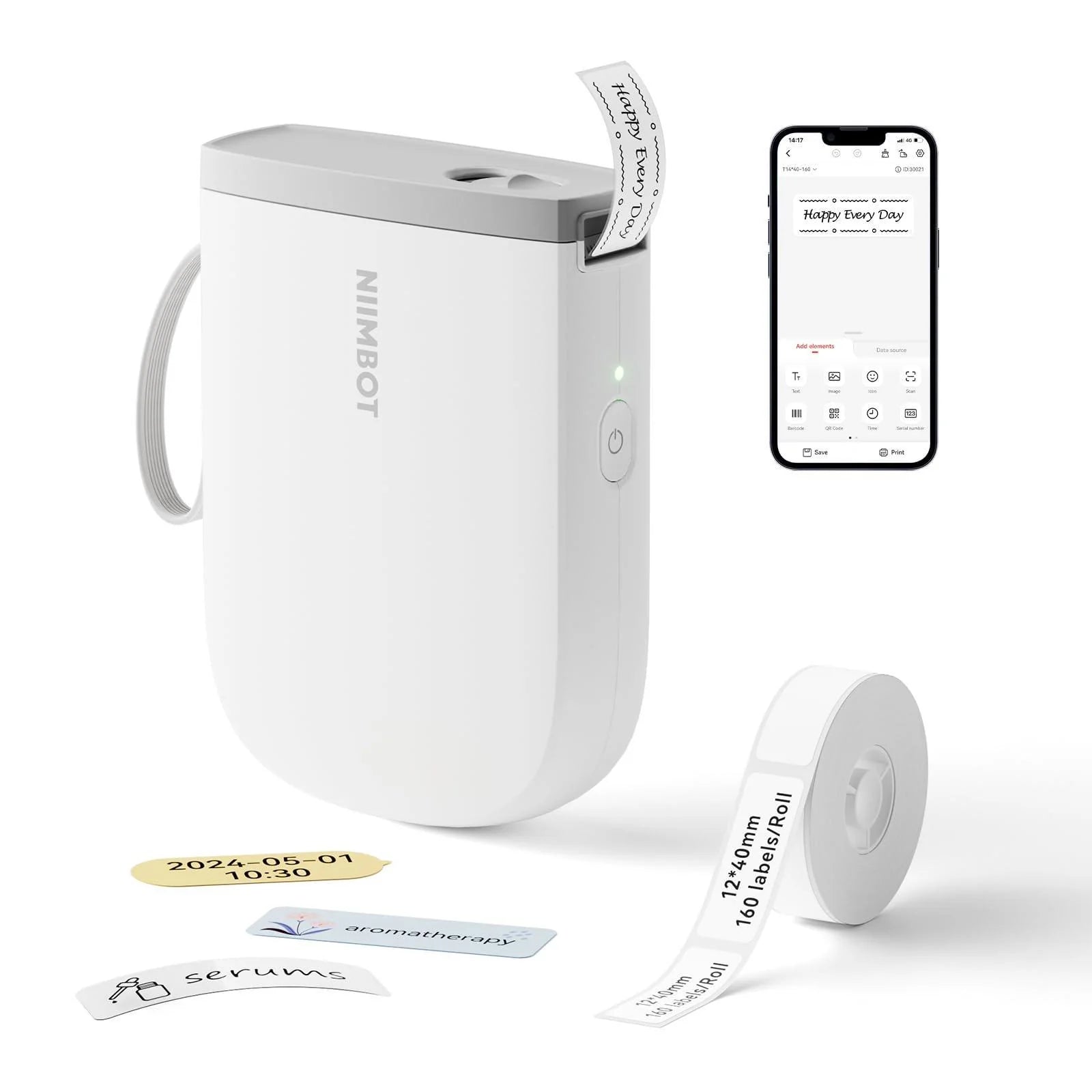 NIIMBOT D11 Upgraded Label Maker with Tape,300DPI Bluetooth Portable Thermal Sticker Maker
