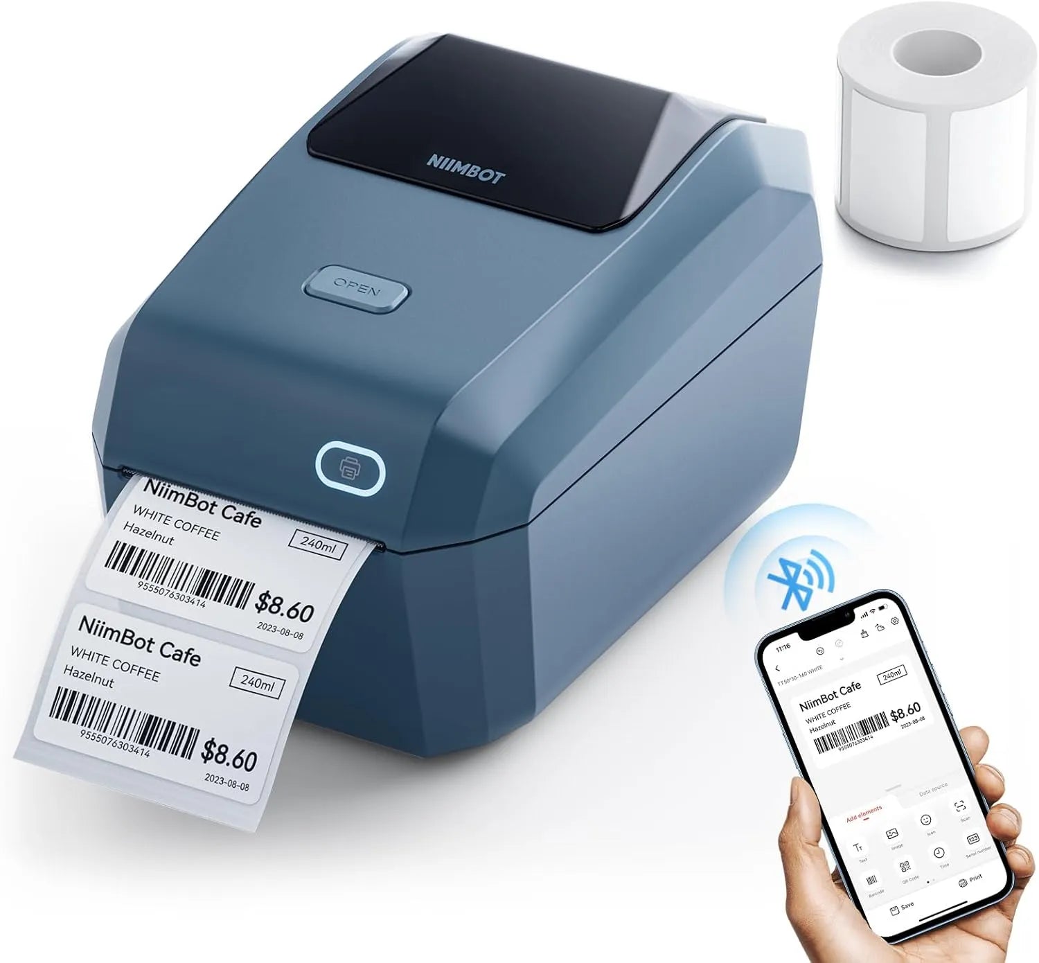 NIIMBOT K3 Label Printer, 3 Inch Label Maker with High-Speed, Bluetooth and USB Connection