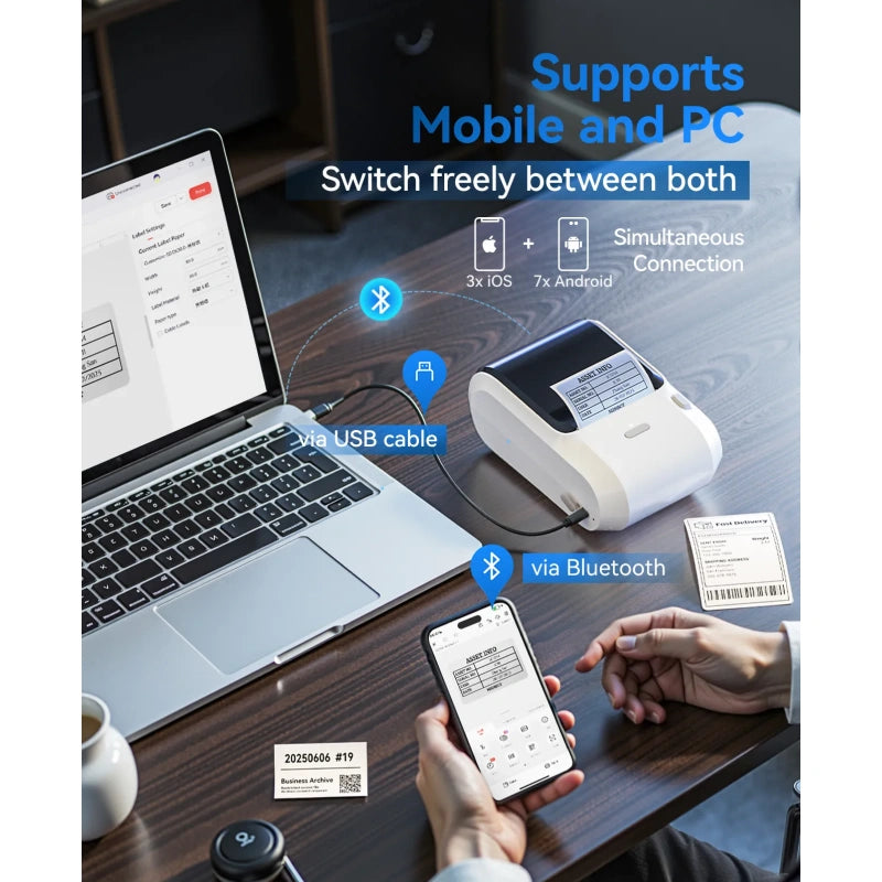 NIIMBOT M3 Label Maker Machine with Tape, 3'' Bluetooth Thermal Transfer Sticker Printer-2