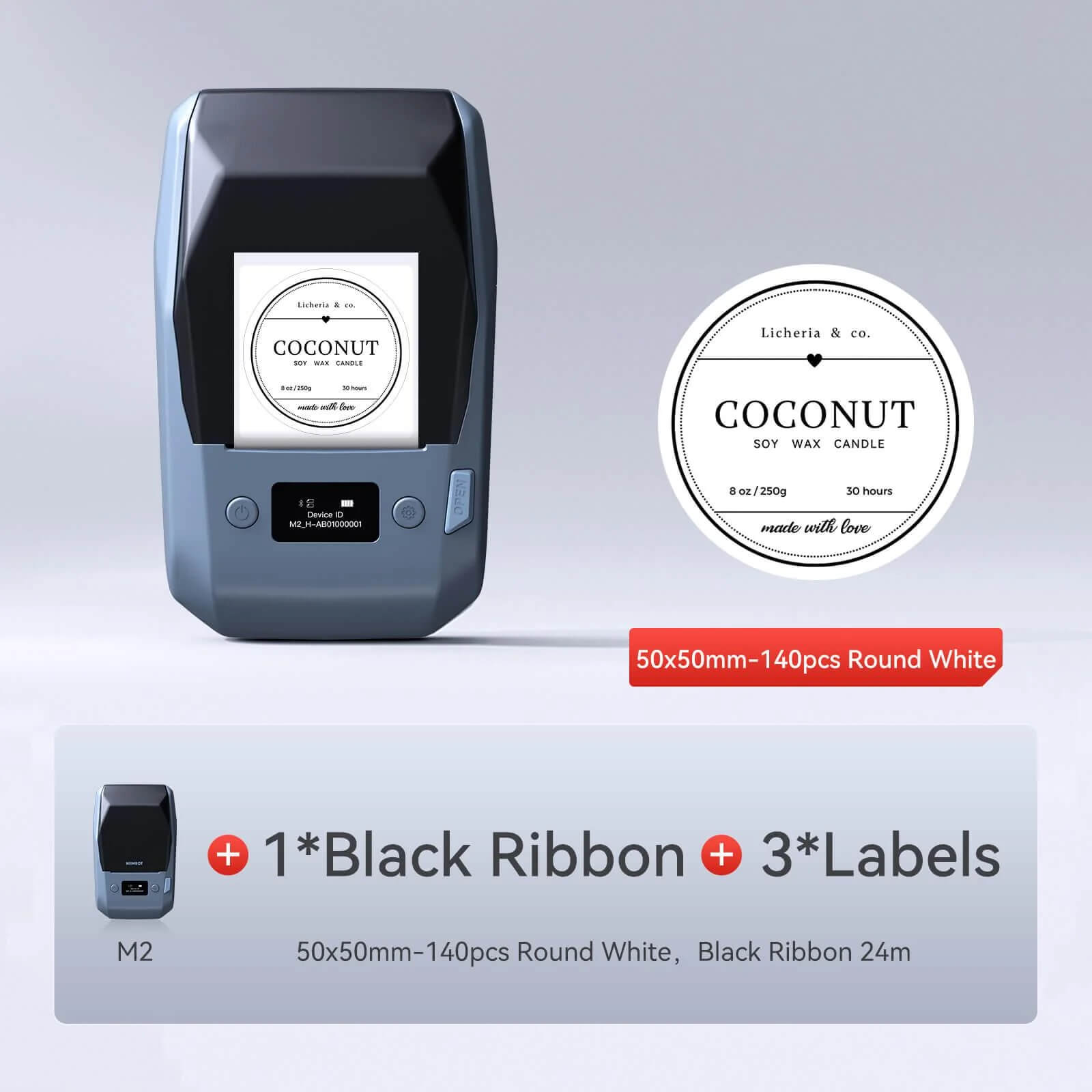 NIIMBOT M2 Label Maker with Tape 2Inch Thermal Transfer Support Color Ribbon Printing Bluetooth Sticker Printer-29