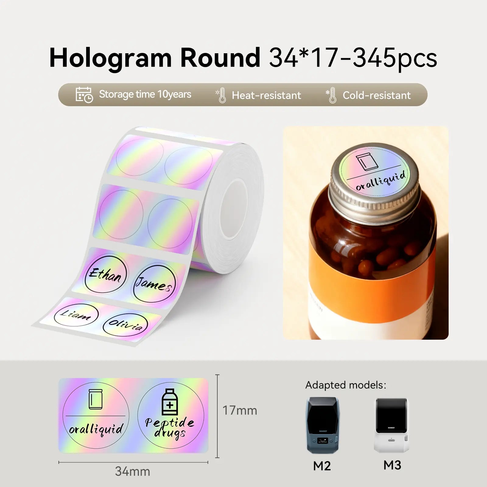 NIIMBOT Thermal Transfer Label Printer Labels for M2, M3-56